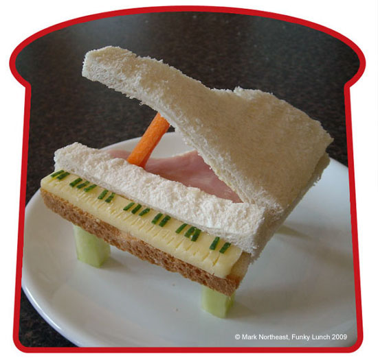 sándwich con forma de piano