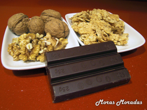 ingredientes para hacer rocas de chocolate