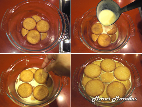 preparar el pastel de flan con galletas