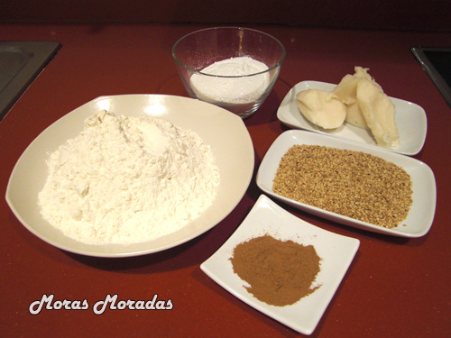 ingredientes para hacer mantecados de canela y ajonjolí