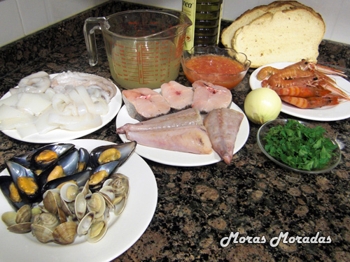 ingredientes para hacer zarzuela de pescado y marisco