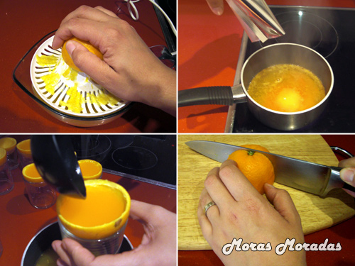 hacer gajos de gelatina de naranja