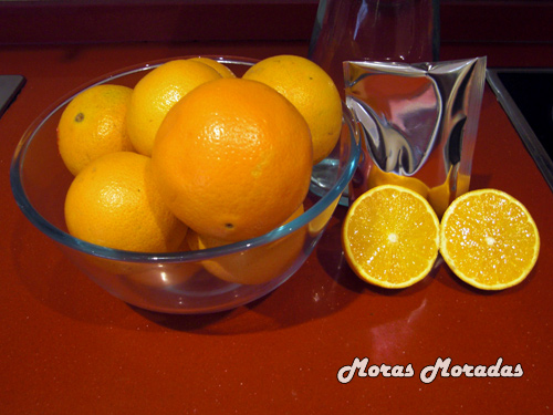 ingredientes para hacer gajos de gelatina de naranja