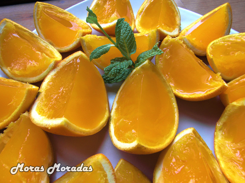 gajos de gelatina de naranja