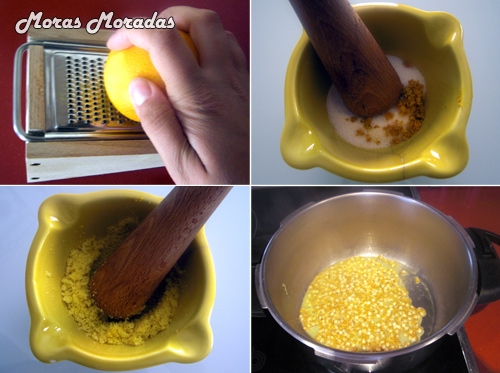 como hacer palomitas con azúcar de naranja
