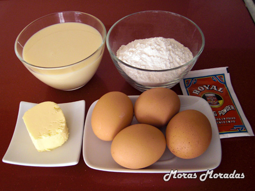 ingredientes para hacer un pastel de leche condensada