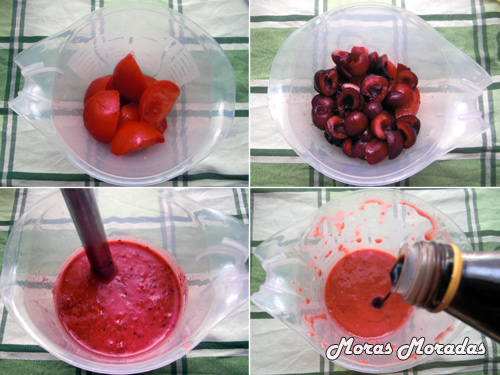 como hacer gazpacho de cerezas