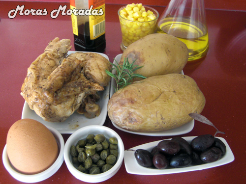 ingredientes para hacer una ensalada de pollo asado