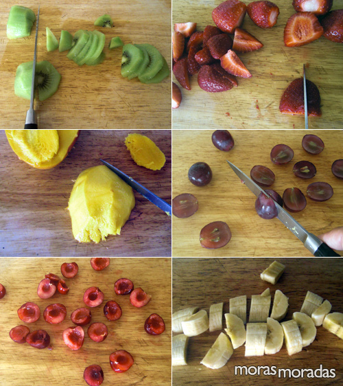 preparar la fruta para hacer macedonia