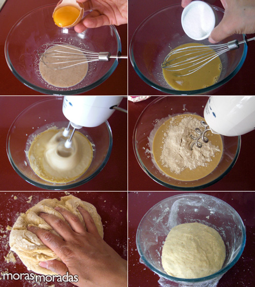 preparación de la masa de dónuts
